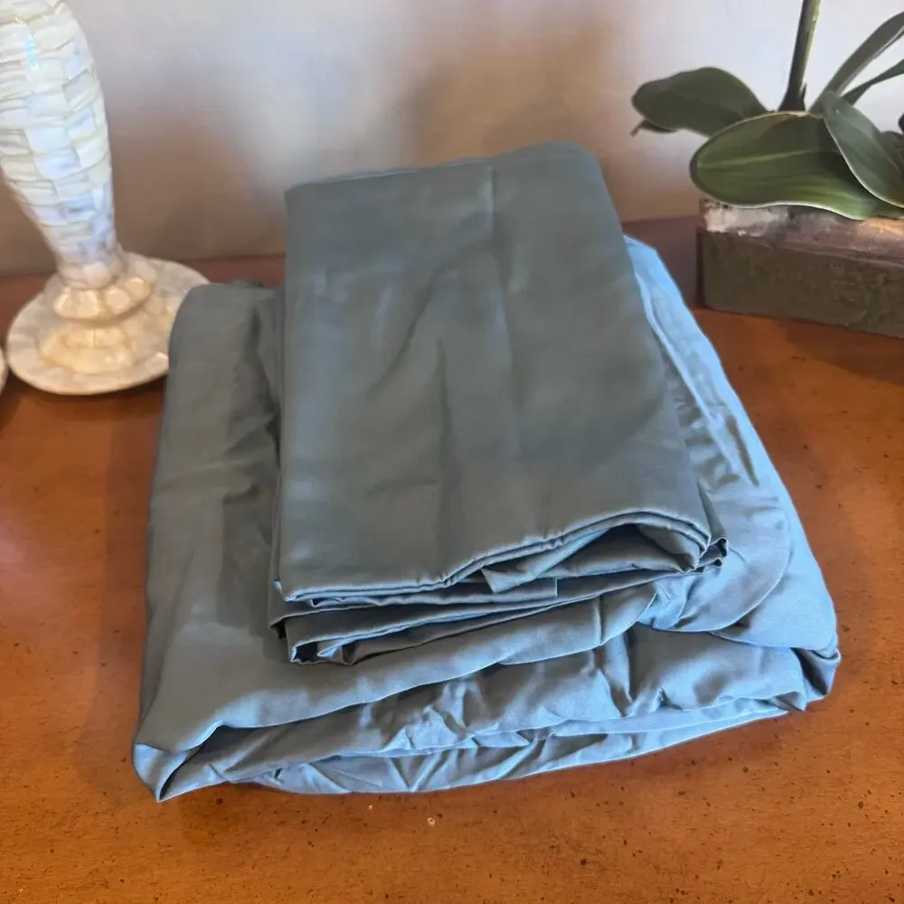 Quince Organic Bamboo Viscose Fitted Sheet Set Ocean King 3 Pc NWOT